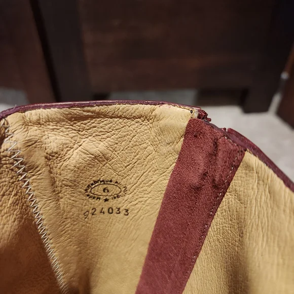 John Fluevog Burgundy and Black Heeled Boots - Picture 8 of 8